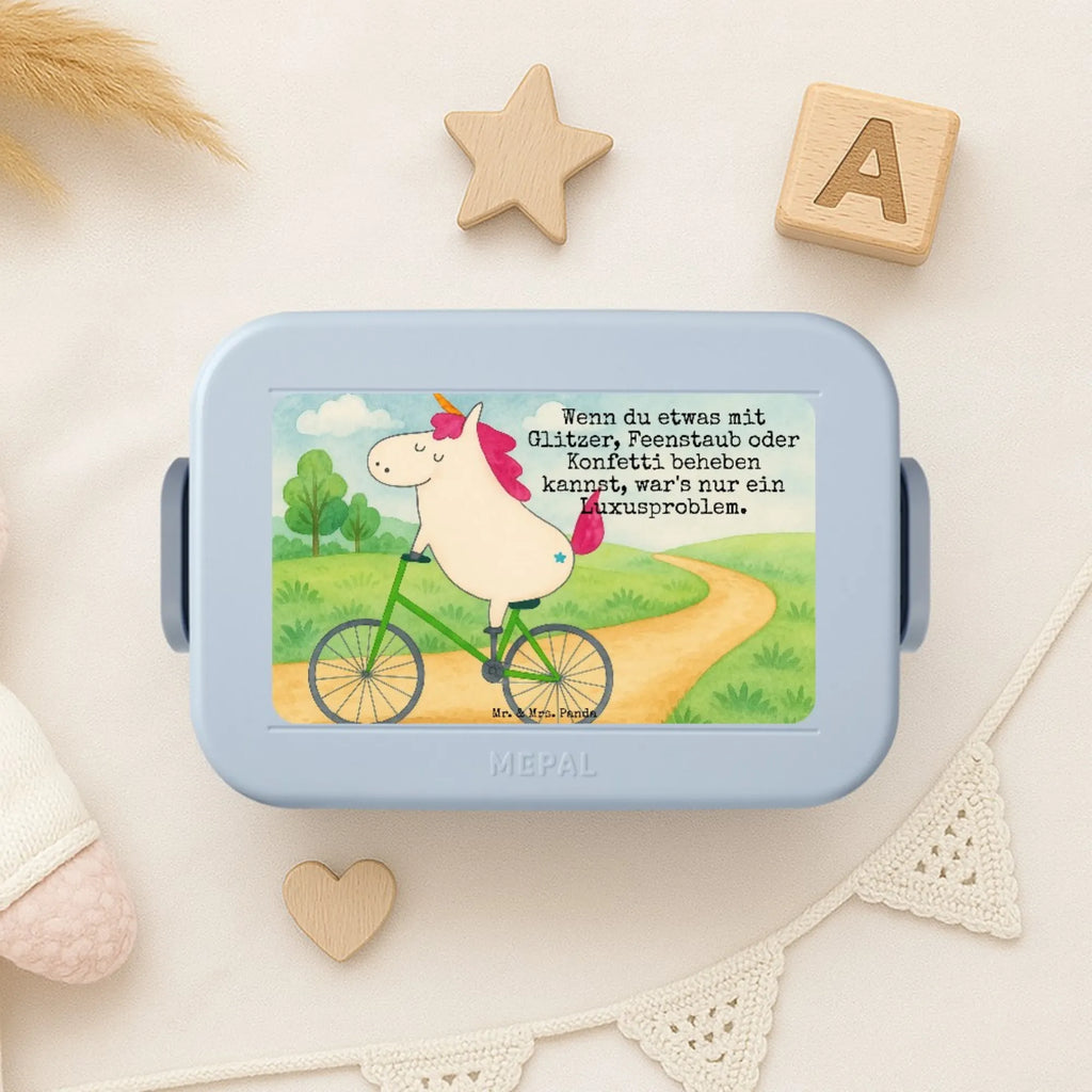 MEPAL Bentobox Einhorn Radfahrer Design Lunchbox, Bentobox, Brotdose, Einhorn, Einhörner, Einhorn Deko, Unicorn, Radfahrer, Kummer, Rad, Bike, Luxusproblem, Konfetti, Feenstaub, Radfahren, Liebeskummer