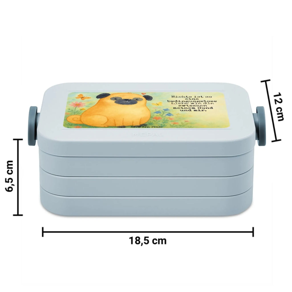 MEPAL Bentobox Mops Design Bentobox, Lunchbox, Brotdose, Hund, Hundemotiv, Haustier, Hunderasse, Tierliebhaber, Hundebesitzer, Sprüche, Mops, Liebe, Hundeliebe