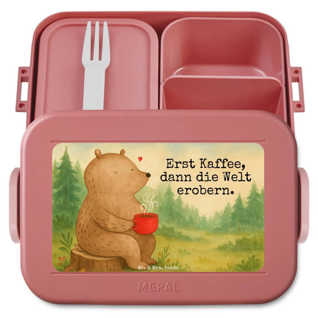 MEPAL Bentobox Bär Kaffee Design Lunchbox, Bentobox, Brotdose, Bär, Teddy, Teddybär, Motivation, Morgenroutine, Bären, guten Morgen, Welt retten, Kaffee, Coffee, Welt erobern
