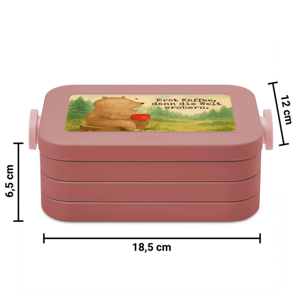 MEPAL Bentobox Bär Kaffee Design Lunchbox, Bentobox, Brotdose, Bär, Teddy, Teddybär, Motivation, Morgenroutine, Bären, guten Morgen, Welt retten, Kaffee, Coffee, Welt erobern