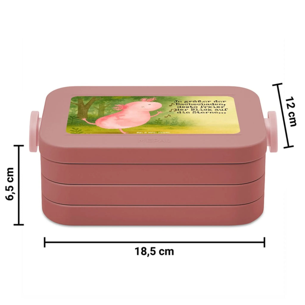 MEPAL Bentobox Axolotl Tanzen Design Brotdose, Bentobox, Lunchbox, Axolotl, Molch, Lurche, Sterne, Axolot, Schwanzlurch, beste Freundin, verrückt, Freundin, Dachschaden, Lurch