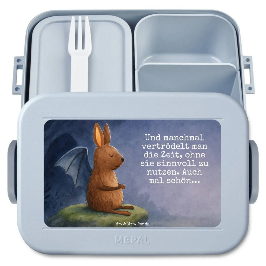 MEPAL Bentobox Fledermaus Sitzen Design Bentobox, Brotdose, Lunchbox, Tiermotive, Gute Laune, lustige Sprüche, Tiere, Motivation, Fledermaus, entspannen, Fledermäuse