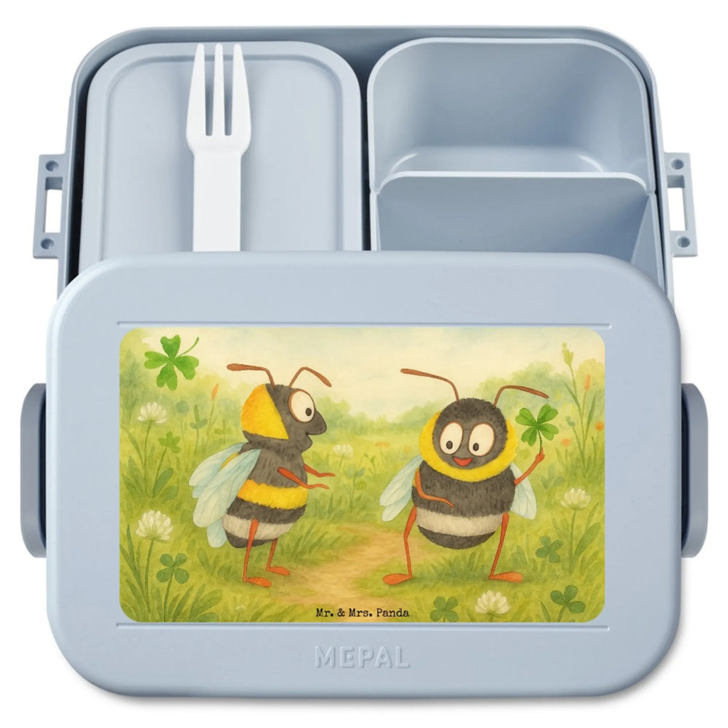 MEPAL Bentobox Hummeln Kleeblatt Design Brotdose, Lunchbox, Bentobox, Tiermotive, Gute Laune, lustige Sprüche, Tiere, Hummel, glücklich werden, Spruch schön, Spruch positiv, Biene Deko, Spruch fröhlich, glücklich sein, Biene