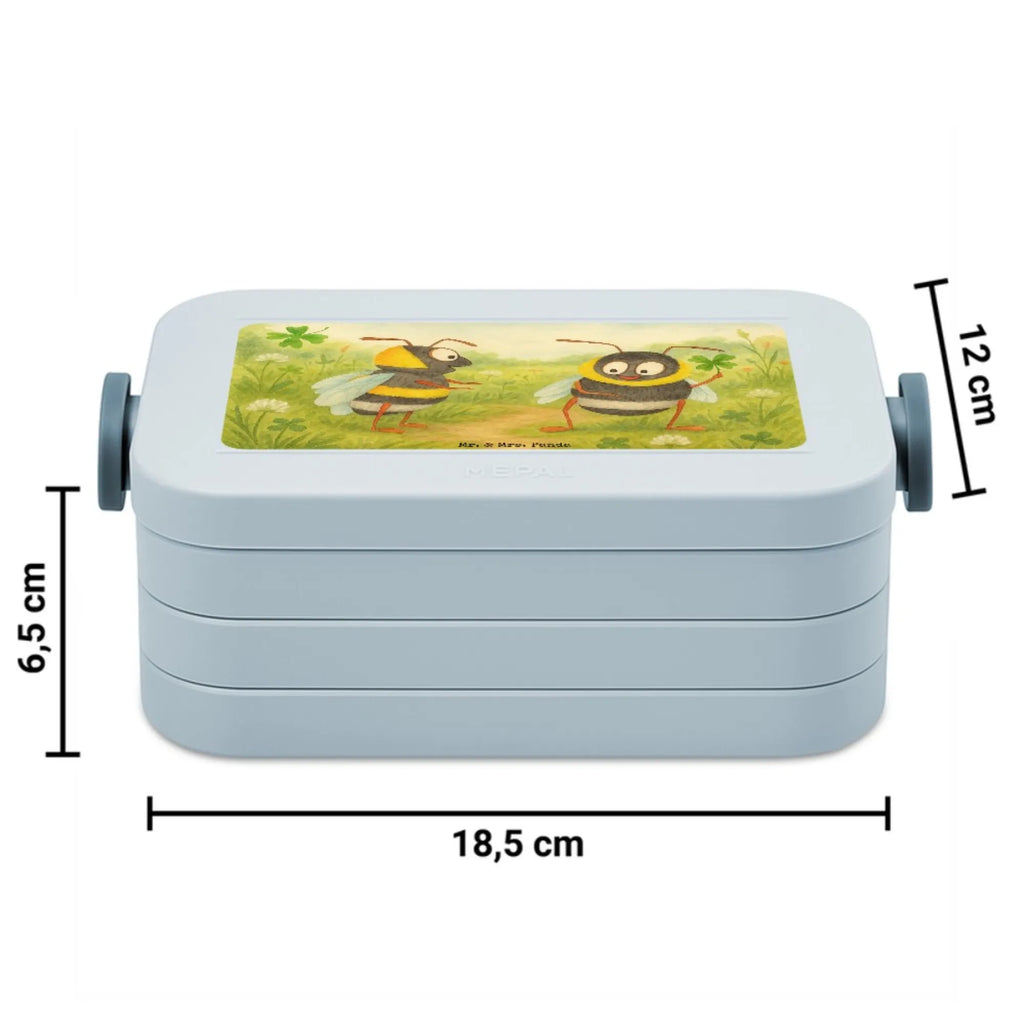 MEPAL Bentobox Hummeln Kleeblatt Design Brotdose, Lunchbox, Bentobox, Tiermotive, Gute Laune, lustige Sprüche, Tiere, Hummel, glücklich werden, Spruch schön, Spruch positiv, Biene Deko, Spruch fröhlich, glücklich sein, Biene