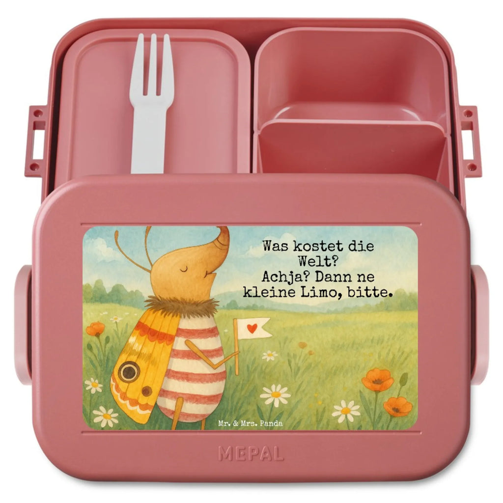 MEPAL Bentobox Nachtfalter Fähnchen Design Lunchbox, Bentobox, Brotdose, Tiermotive, Gute Laune, lustige Sprüche, Tiere, süß, Spruch lustig, Spruch witzig, niedlich, Käfer, Küche Deko, Nachtfalter, Was kostet die Welt