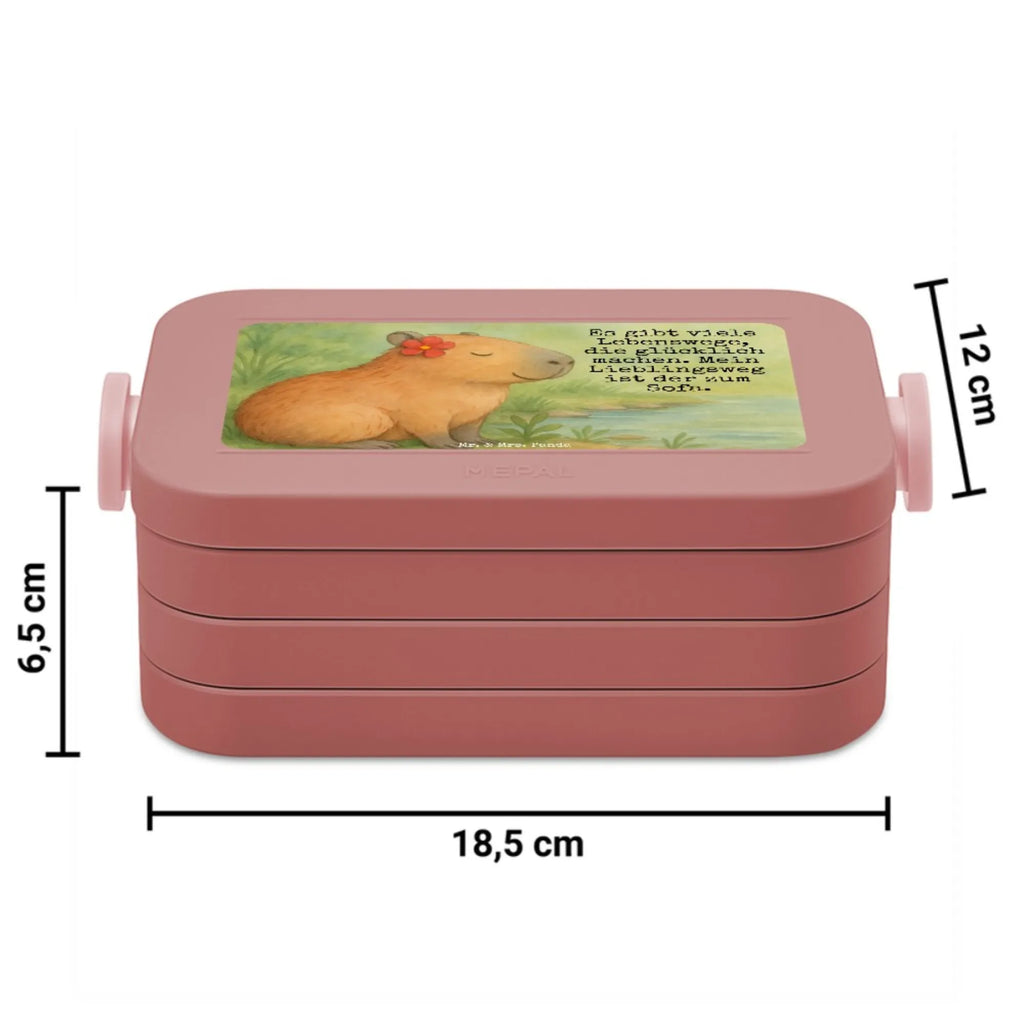 MEPAL Bentobox Capybara Blume Design Brotdose, Lunchbox, Bentobox, Tiermotive, Gute Laune, lustige Sprüche, Tiere, Capybara