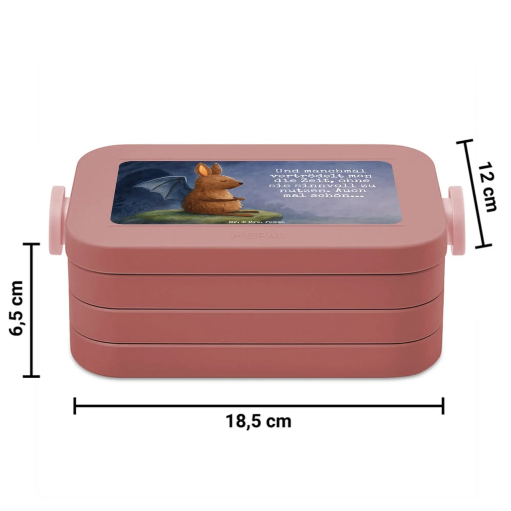 MEPAL Bentobox Fledermaus Sitzen Design Bentobox, Brotdose, Lunchbox, Tiermotive, Gute Laune, lustige Sprüche, Tiere, Motivation, Fledermaus, entspannen, Fledermäuse