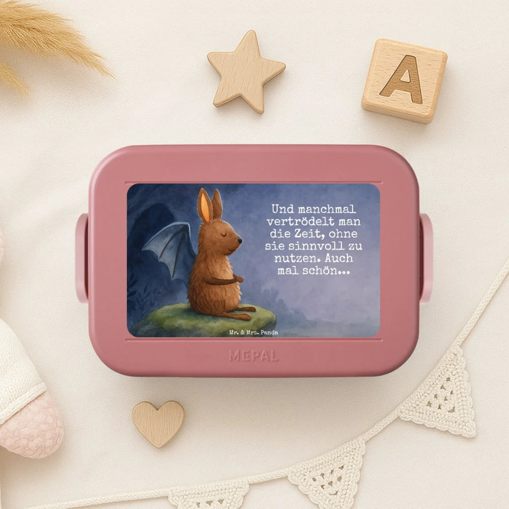 MEPAL Bentobox Fledermaus Sitzen Design Bentobox, Brotdose, Lunchbox, Tiermotive, Gute Laune, lustige Sprüche, Tiere, Motivation, Fledermaus, entspannen, Fledermäuse