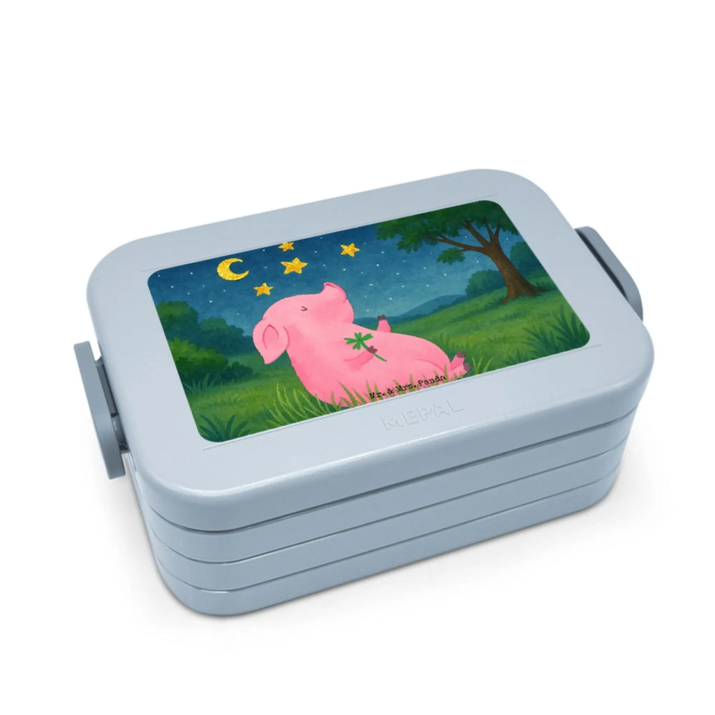 MEPAL Bentobox Schwein Glück Design Bentobox, Brotdose, Lunchbox, Tiermotive, Gute Laune, lustige Sprüche, Tiere, Schwein, Schweinchen, Träume, Glücksbringer, Glücksschwein. Glück, Sterne, Motivation, Sernchen, Ziele