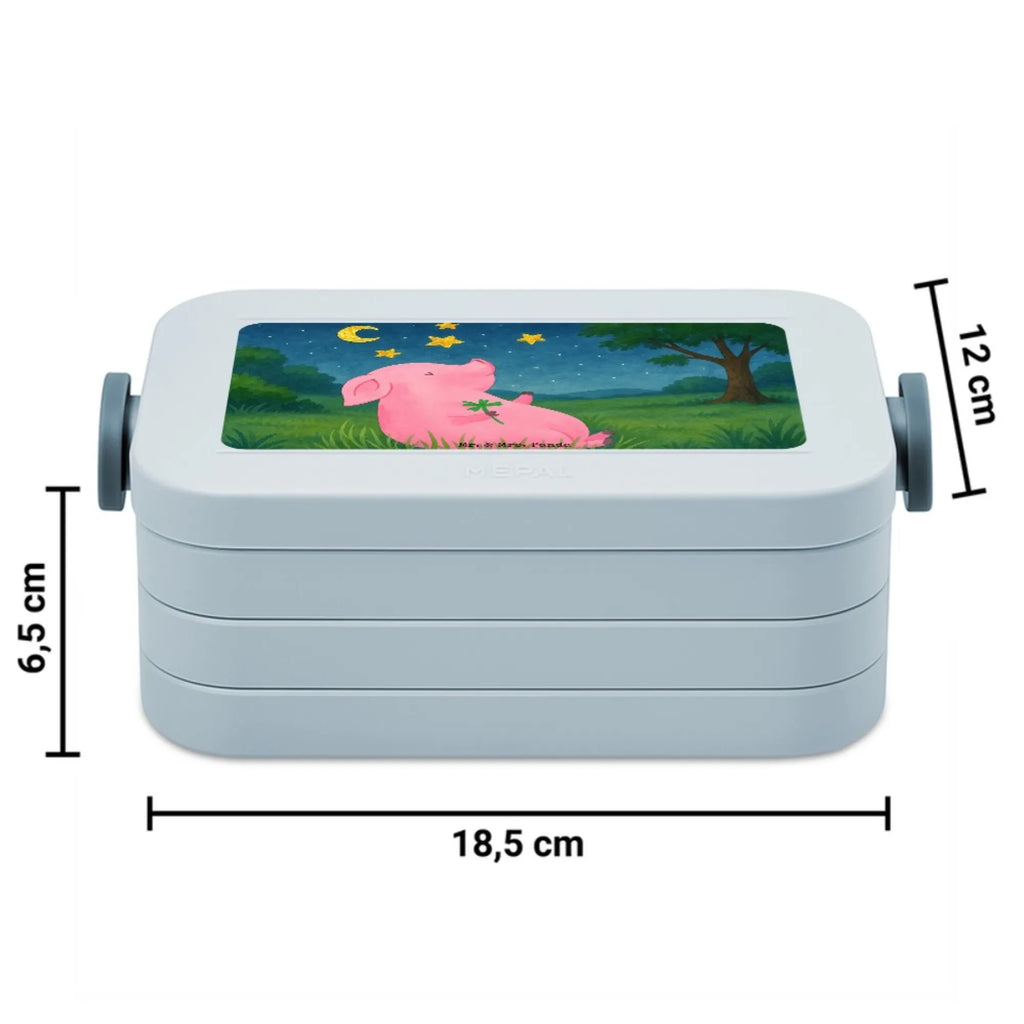 MEPAL Bentobox Schwein Glück Design Bentobox, Brotdose, Lunchbox, Tiermotive, Gute Laune, lustige Sprüche, Tiere, Schwein, Schweinchen, Träume, Glücksbringer, Glücksschwein. Glück, Sterne, Motivation, Sernchen, Ziele