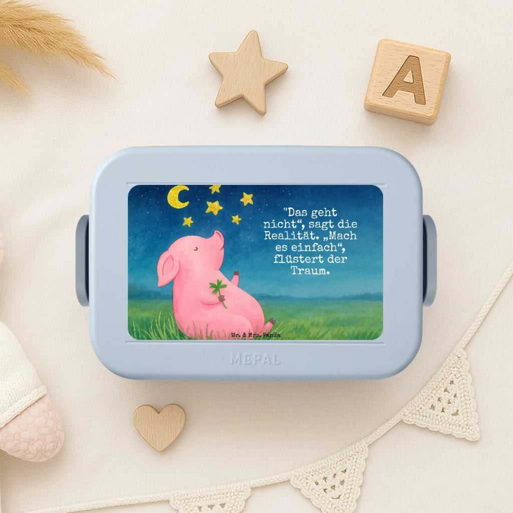 MEPAL Bentobox Schwein Glück Design Bentobox, Brotdose, Lunchbox, Tiermotive, Gute Laune, lustige Sprüche, Tiere, Schwein, Schweinchen, Träume, Glücksbringer, Glücksschwein. Glück, Sterne, Motivation, Sernchen, Ziele