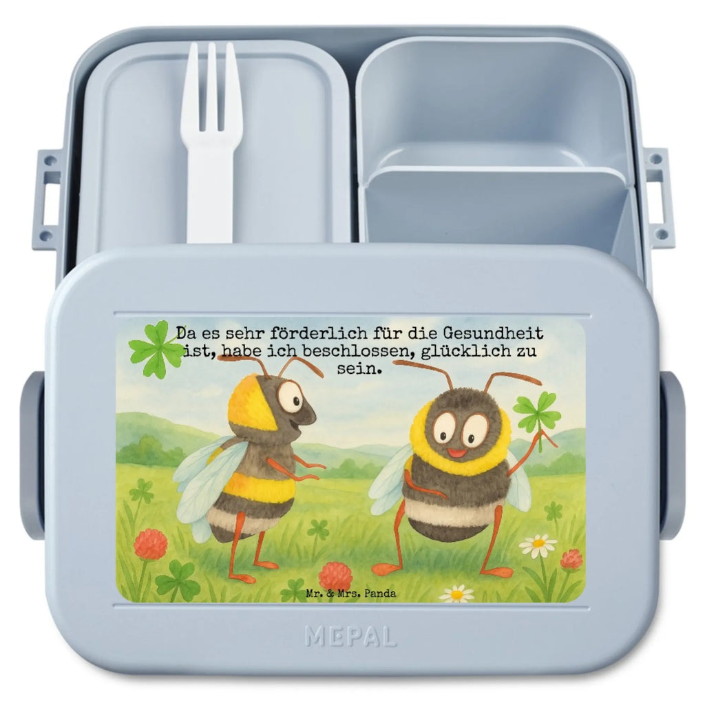 MEPAL Bentobox Hummeln Kleeblatt Design Brotdose, Lunchbox, Bentobox, Tiermotive, Gute Laune, lustige Sprüche, Tiere, Hummel, glücklich werden, Spruch schön, Spruch positiv, Biene Deko, Spruch fröhlich, glücklich sein, Biene