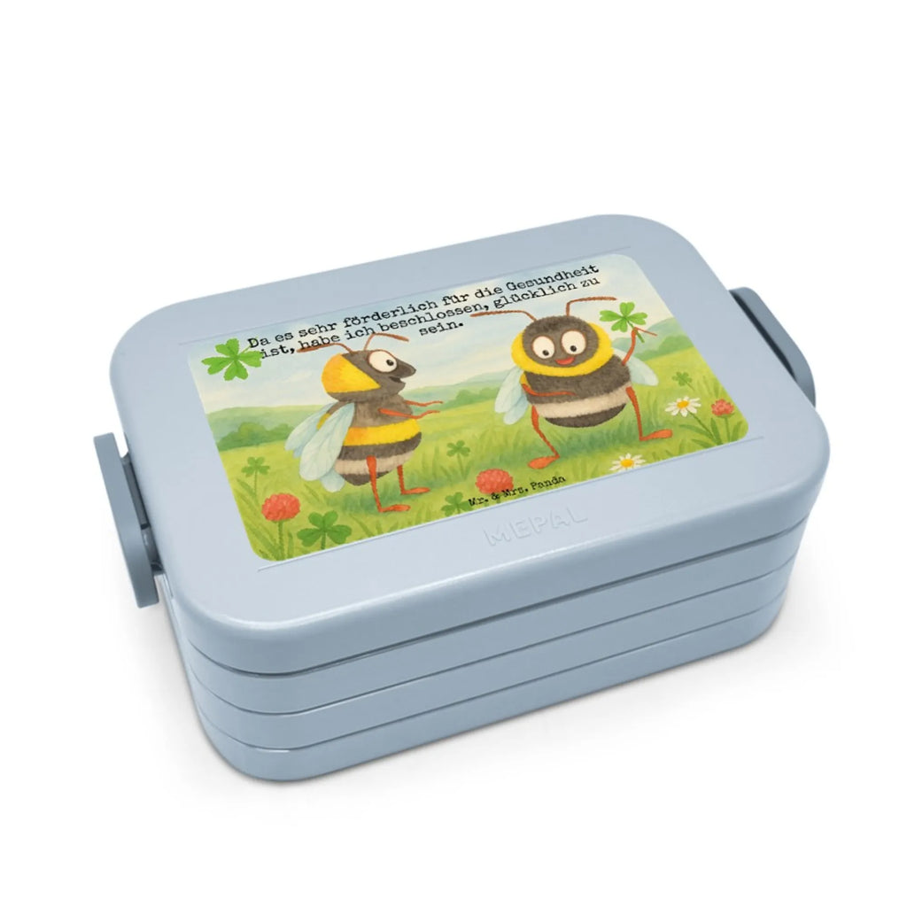 MEPAL Bentobox Hummeln Kleeblatt Design Brotdose, Lunchbox, Bentobox, Tiermotive, Gute Laune, lustige Sprüche, Tiere, Hummel, glücklich werden, Spruch schön, Spruch positiv, Biene Deko, Spruch fröhlich, glücklich sein, Biene