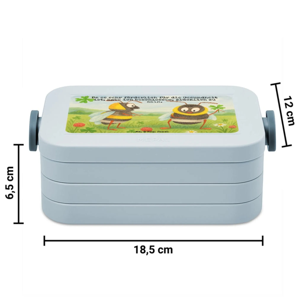 MEPAL Bentobox Hummeln Kleeblatt Design Brotdose, Lunchbox, Bentobox, Tiermotive, Gute Laune, lustige Sprüche, Tiere, Hummel, glücklich werden, Spruch schön, Spruch positiv, Biene Deko, Spruch fröhlich, glücklich sein, Biene
