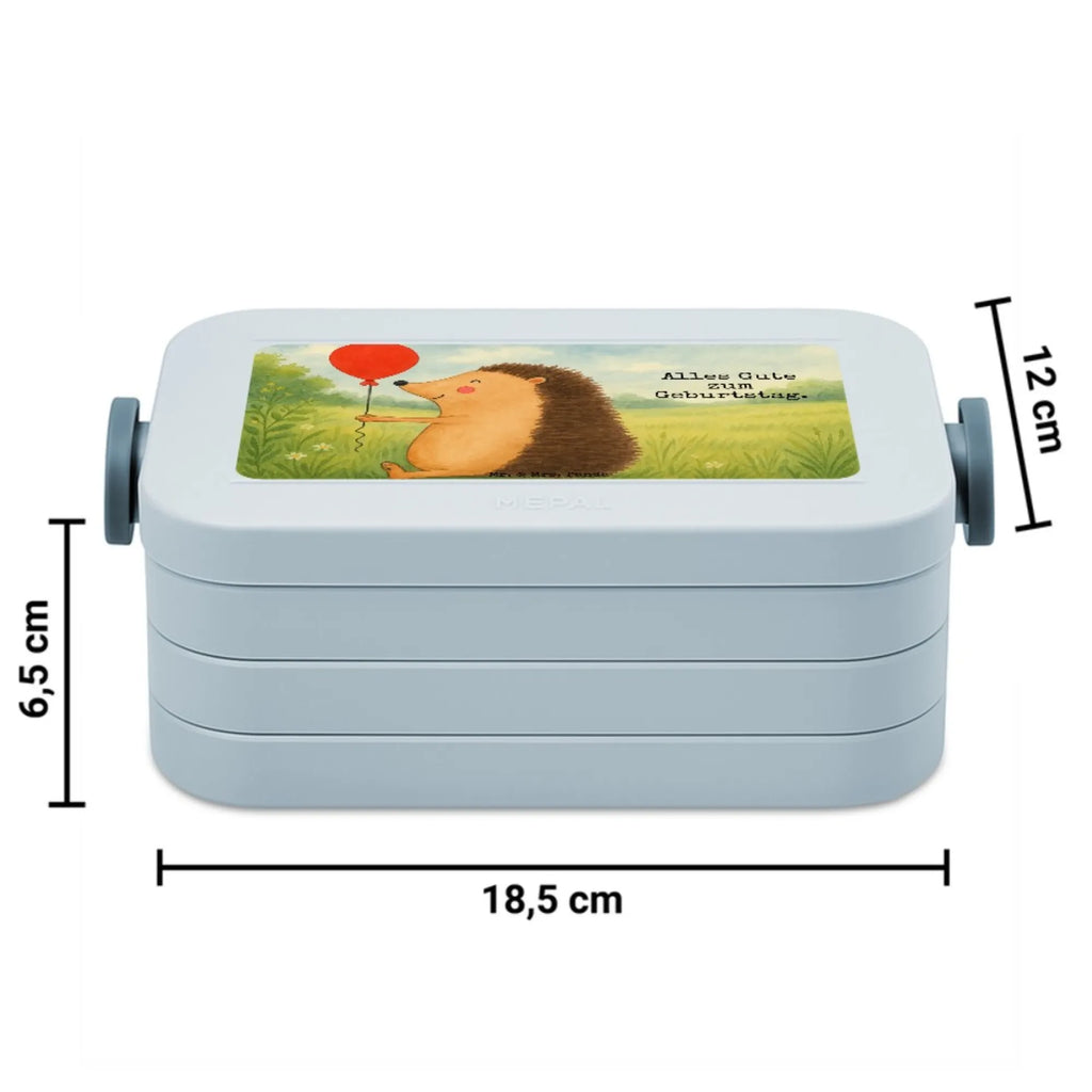 MEPAL Bentobox Igel Luftballon Design Lunchbox, Brotdose, Bentobox, Tiermotive, Gute Laune, lustige Sprüche, Tiere, Geburtstagskind, Ballon, Happy Birthday, Igel, Glückwunsch, Herzlichen Glückwunsch, Geburtstag