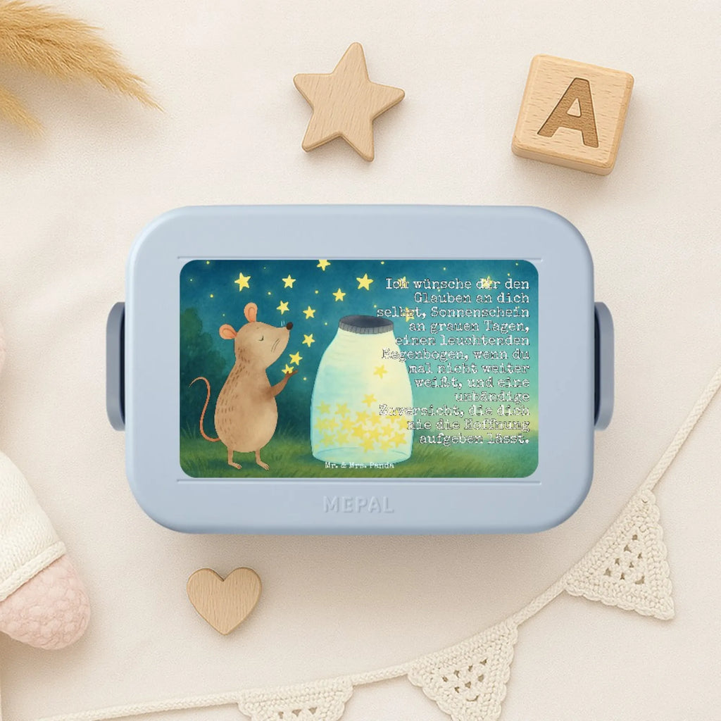 MEPAL Bentobox Maus Sterne Design Bentobox, Lunchbox, Brotdose, Tiermotive, Gute Laune, lustige Sprüche, Tiere, Wunsch, Schwangerschaft, Maus, Taufgeschenk, Träume, Sterne, Geburt, Kind, Hoffnung, Geburtstag, Taufe, erstes Kind, Kindergeburtstag