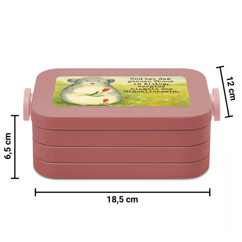 MEPAL Bentobox Chinchilla Blume Design Bentobox, Lunchbox, Brotdose, Tiermotive, Gute Laune, lustige Sprüche, Tiere, Liebeskummer, Chinchillas, Depressionen, Glücklichsein, Kummer, Büroalltag, Chaos, Chinchilla, traurig sein, Büro