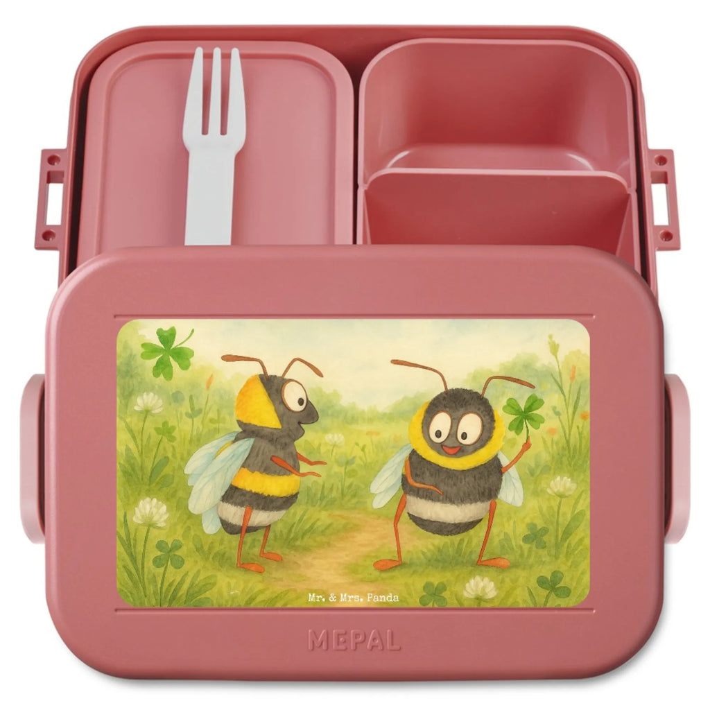 MEPAL Bentobox Hummeln Kleeblatt Design Brotdose, Lunchbox, Bentobox, Tiermotive, Gute Laune, lustige Sprüche, Tiere, Hummel, glücklich werden, Spruch schön, Spruch positiv, Biene Deko, Spruch fröhlich, glücklich sein, Biene