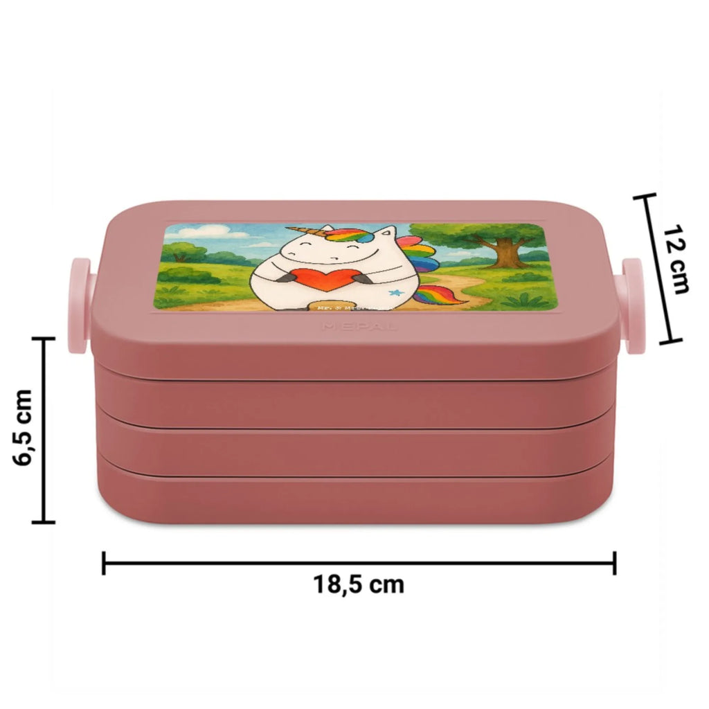 MEPAL Bentobox Einhorn Herz Design Lunchbox, Bentobox, Brotdose, Einhorn, Einhörner, Einhorn Deko, Unicorn, witzig, schlimm, böse, lustig, bunt, Freundin, Herz, anders