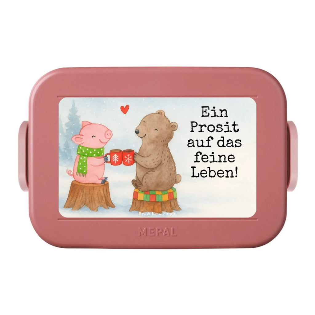 MEPAL Bentobox Glühschwein Sause Design Bentobox, Lunchbox, Brotdose, Winter, Weihnachten, Weihnachtsdeko, Nikolaus, Advent, Heiligabend, Wintermotiv, Weihnachtszeit, Prost, Alles Gute, Bär, Schwein