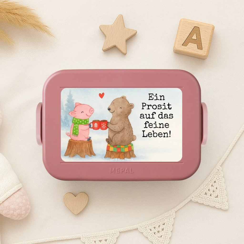 MEPAL Bentobox Glühschwein Sause Design Bentobox, Lunchbox, Brotdose, Winter, Weihnachten, Weihnachtsdeko, Nikolaus, Advent, Heiligabend, Wintermotiv, Weihnachtszeit, Prost, Alles Gute, Bär, Schwein