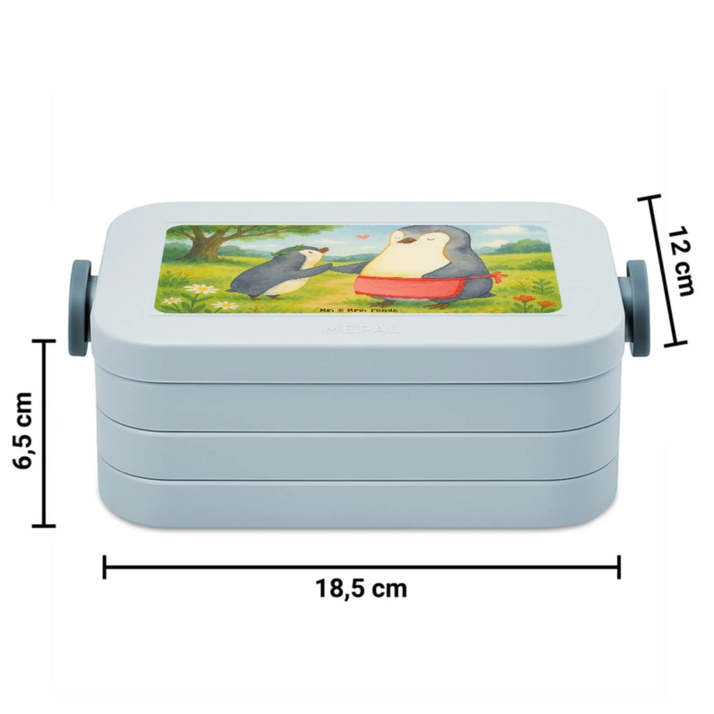 MEPAL Bentobox Pinguin mit Kind Design Brotdose, Lunchbox, Bentobox, Familie, Vatertag, Muttertag, Bruder, Schwester, Mama, Papa, Oma, Opa, Mami, Mutti, Geburststag, Mutter, Geschenk
