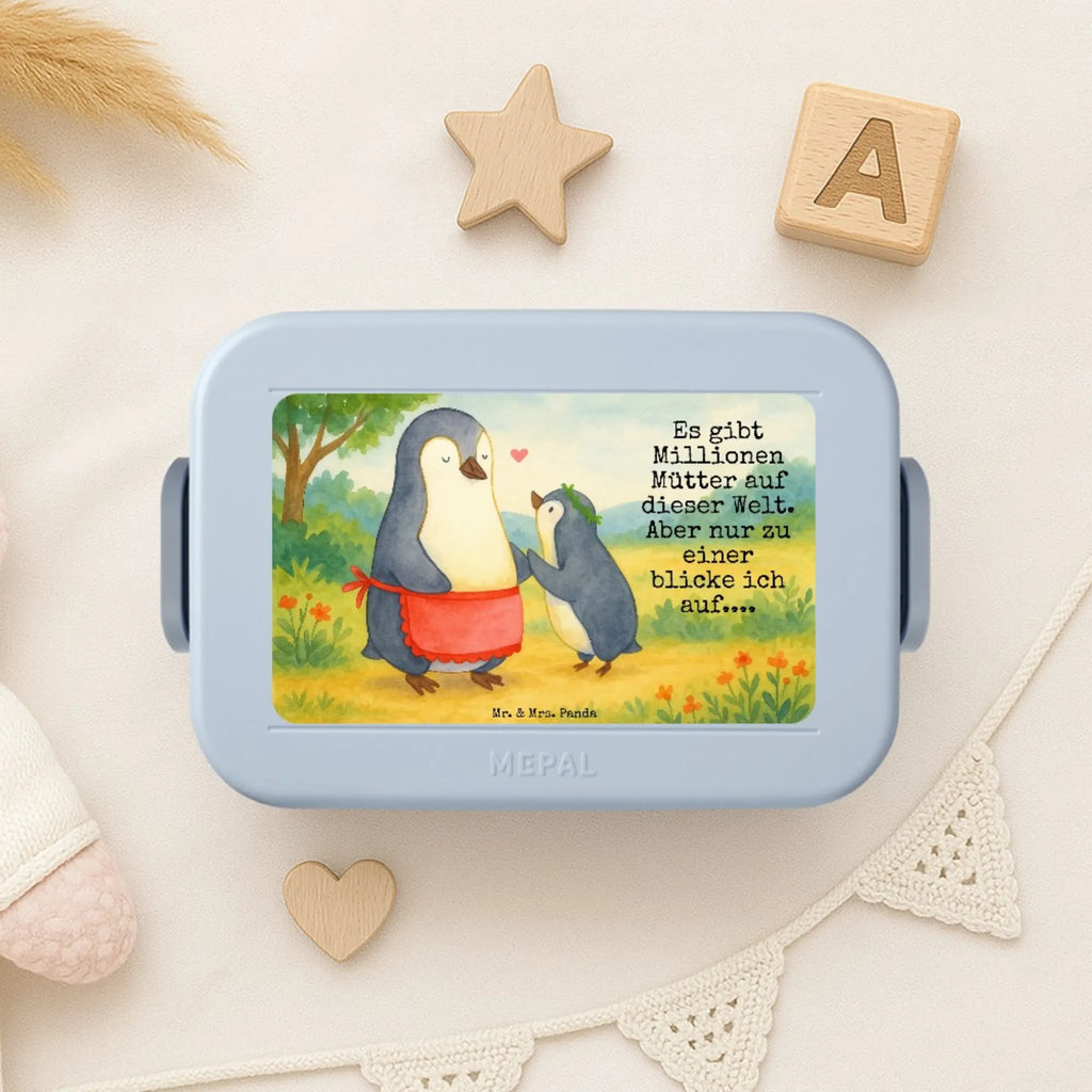 MEPAL Bentobox Pinguin mit Kind Design Brotdose, Lunchbox, Bentobox, Familie, Vatertag, Muttertag, Bruder, Schwester, Mama, Papa, Oma, Opa, Mami, Mutti, Geburststag, Mutter, Geschenk