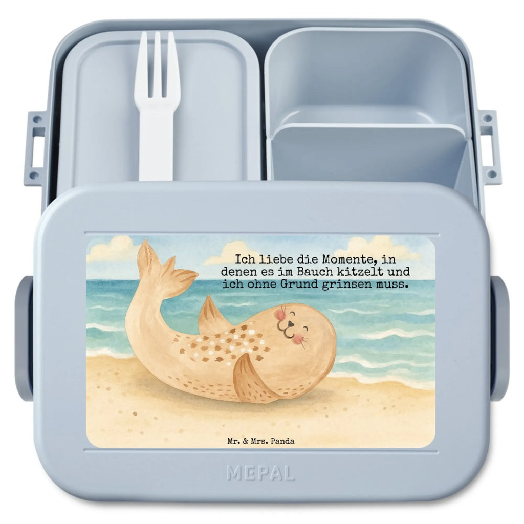 MEPAL Bentobox Robbe Liegen Design Lunchbox, Bentobox, Brotdose, Tiermotive, Gute Laune, lustige Sprüche, Tiere, Robben, Ostsee, Strand, Meerestier, Seehund, Freude, Lachen, Robbe, Nordsee