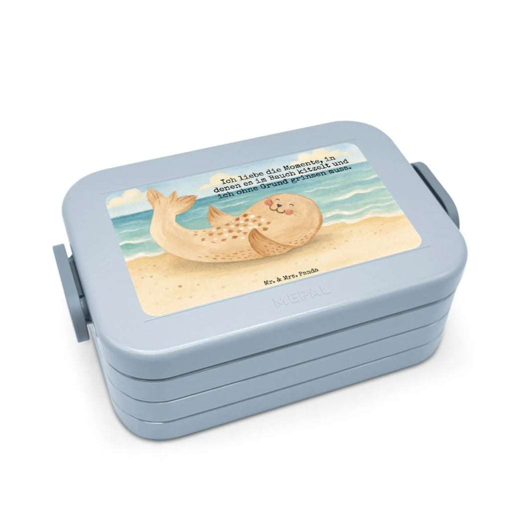 MEPAL Bentobox Robbe Liegen Design Lunchbox, Bentobox, Brotdose, Tiermotive, Gute Laune, lustige Sprüche, Tiere, Robben, Ostsee, Strand, Meerestier, Seehund, Freude, Lachen, Robbe, Nordsee