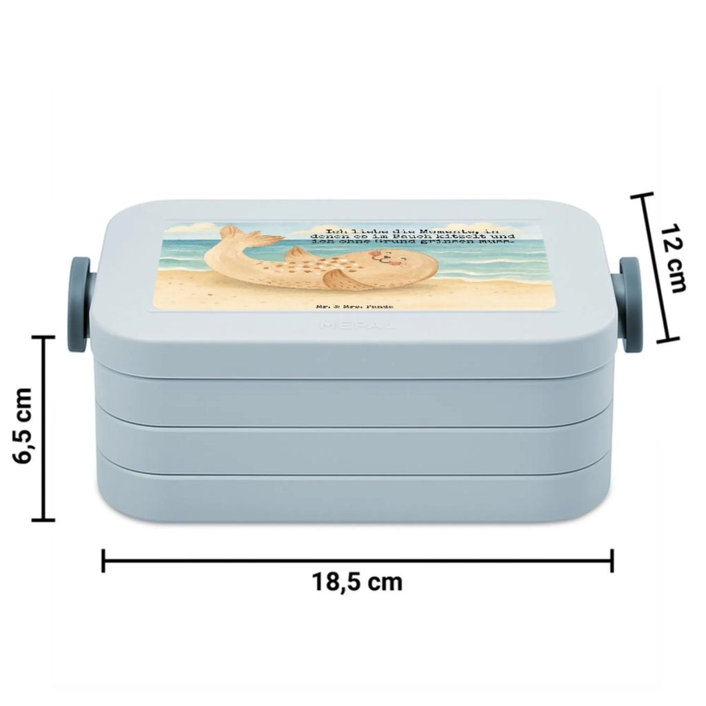 MEPAL Bentobox Robbe Liegen Design Lunchbox, Bentobox, Brotdose, Tiermotive, Gute Laune, lustige Sprüche, Tiere, Robben, Ostsee, Strand, Meerestier, Seehund, Freude, Lachen, Robbe, Nordsee