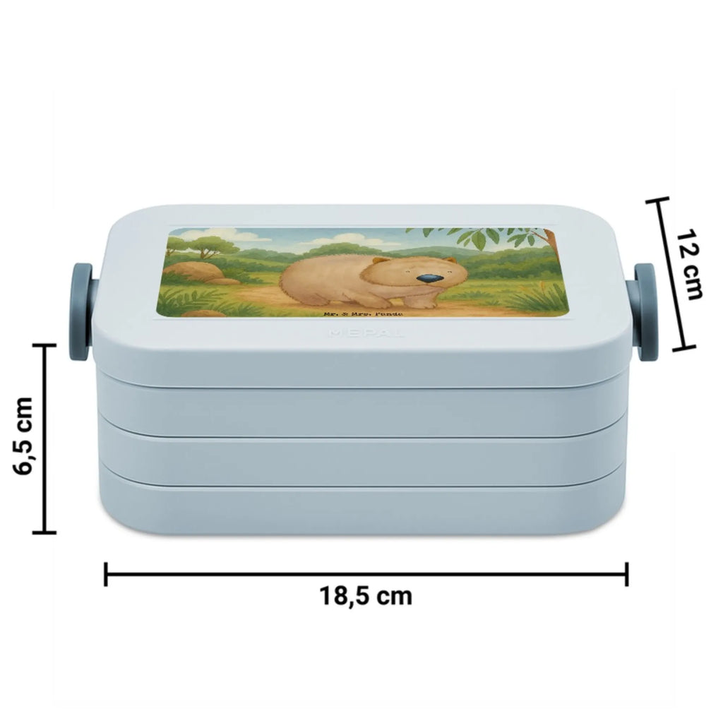 MEPAL Bentobox Wombat Design Brotdose, Lunchbox, Bentobox, Tiermotive, Gute Laune, lustige Sprüche, Tiere, Australien, Das Leben ist schön, Motivation, Spruch, Wombat