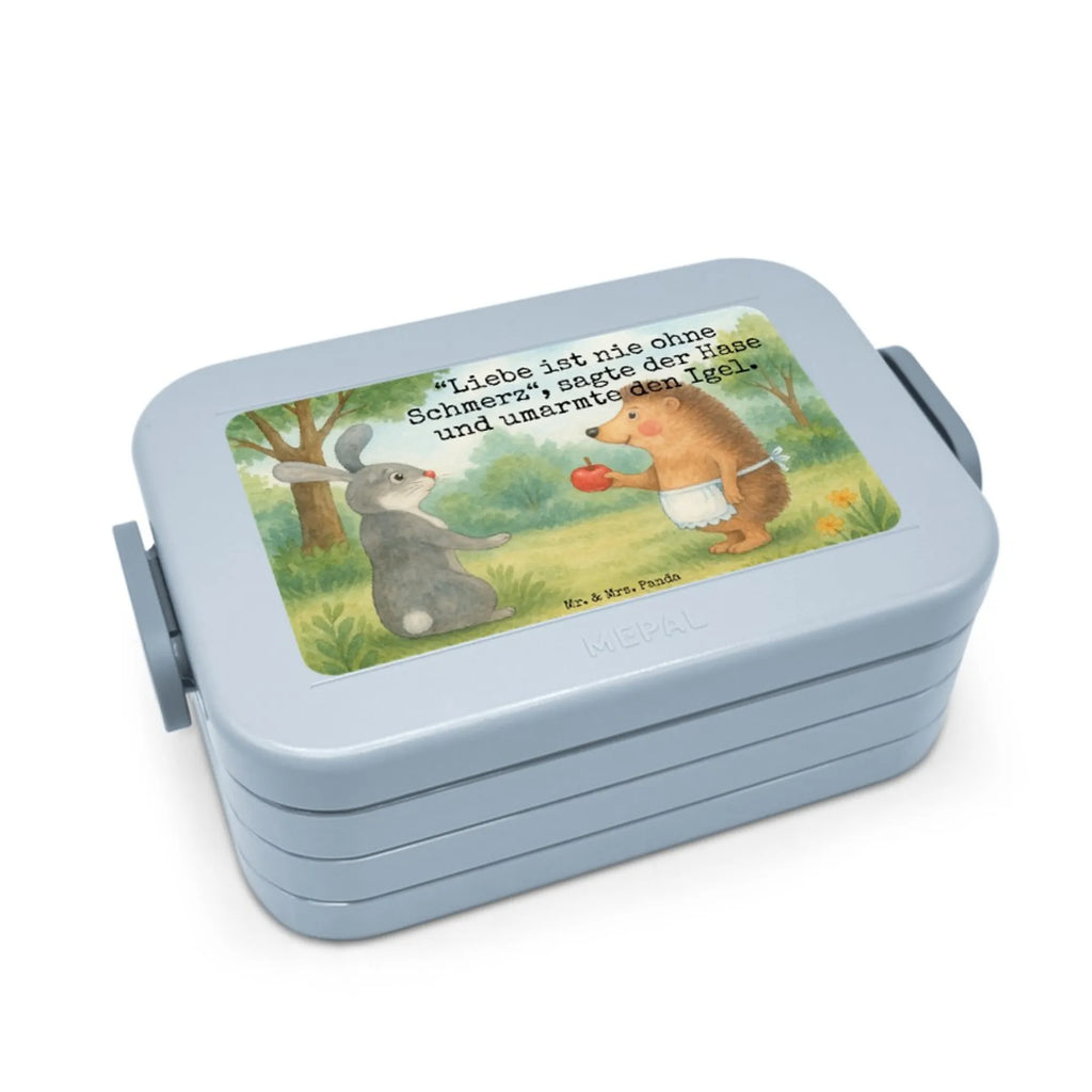 MEPAL Bentobox Hase Igel Design Lunchbox, Brotdose, Bentobox, Tiermotive, Gute Laune, lustige Sprüche, Tiere, Spruch romantisch, Trösten, Liebe Spruch, Igel und Hase, Trennungsschmerz, Herzschmerz, Liebeskummer Geschenk, Hase, Igel