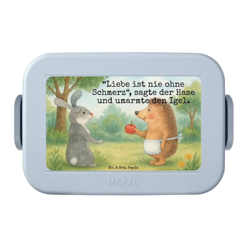 MEPAL Bentobox Hase Igel Design Lunchbox, Brotdose, Bentobox, Tiermotive, Gute Laune, lustige Sprüche, Tiere, Spruch romantisch, Trösten, Liebe Spruch, Igel und Hase, Trennungsschmerz, Herzschmerz, Liebeskummer Geschenk, Hase, Igel