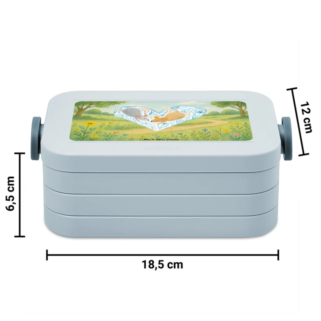 MEPAL Bentobox Mäuse Herz Design Lunchbox, Bentobox, Brotdose, Liebe, Partner, Freund, Freundin, Ehemann, Ehefrau, Heiraten, Verlobung, Heiratsantrag, Liebesgeschenk, Jahrestag, Hocheitstag, Liebesbotschaft, Hochzeit, Love, Lieblingsmensch, Geschenk für zwei, Liebesbeweis, Maus, Mäuse, Gemeinsamkeit