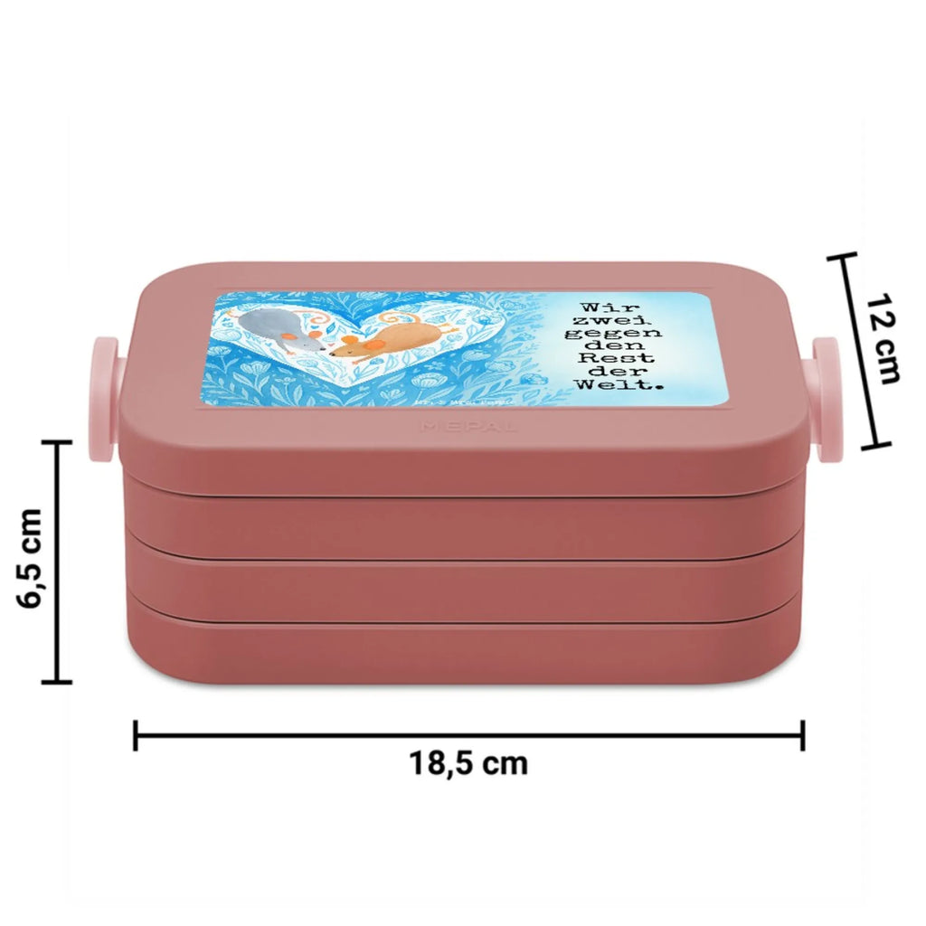 MEPAL Bentobox Mäuse Herz Design Lunchbox, Bentobox, Brotdose, Liebe, Partner, Freund, Freundin, Ehemann, Ehefrau, Heiraten, Verlobung, Heiratsantrag, Liebesgeschenk, Jahrestag, Hocheitstag, Liebesbotschaft, Hochzeit, Love, Lieblingsmensch, Geschenk für zwei, Liebesbeweis, Maus, Mäuse, Gemeinsamkeit