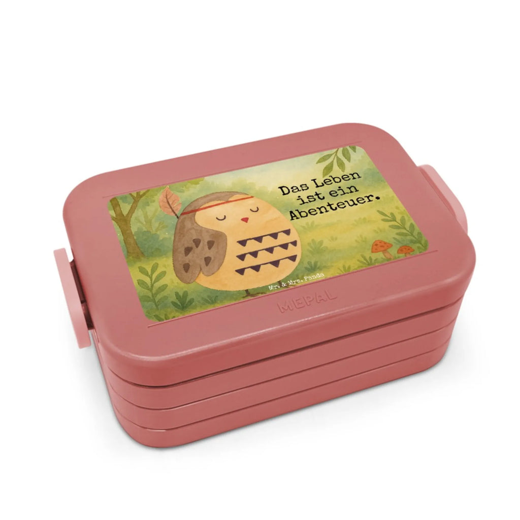 MEPAL Bentobox Eule Federschmuck Design Bentobox, Lunchbox, Brotdose, Eule, Reisespruch, Das Leben ist ein Abenteuer, Owl, Eule Deko, Dekoration, Federschmuck