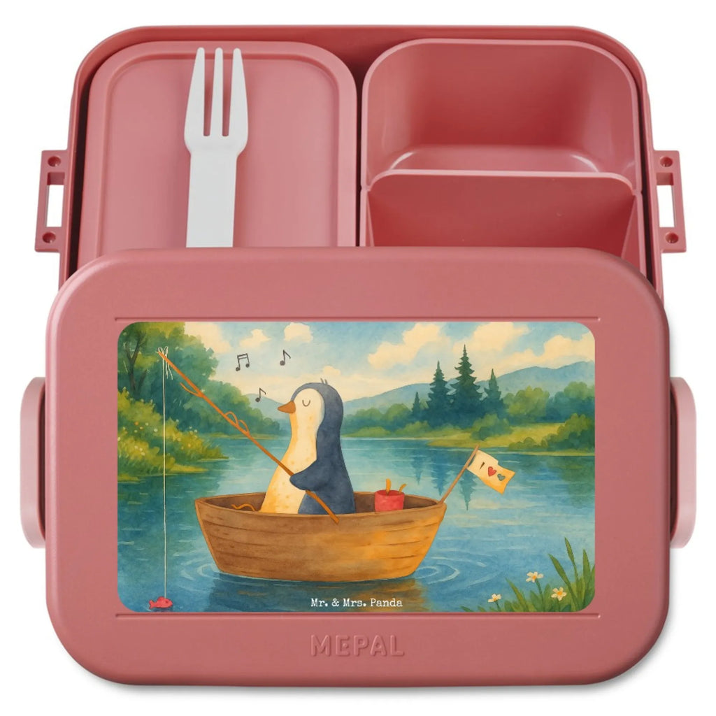 MEPAL Bentobox Pinguin Angelboot Design Bentobox, Brotdose, Lunchbox, Pinguin, Angeln, genießen, Geschenkidee Liebeskummer, Neustart, Boot, Scheidung, Motivation, Neuanfang, Pinguine, Lebenslust, Angelboot, Trennung, Leben