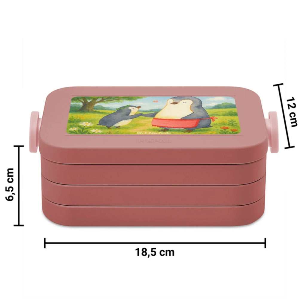 MEPAL Bentobox Pinguin mit Kind Design Brotdose, Lunchbox, Bentobox, Familie, Vatertag, Muttertag, Bruder, Schwester, Mama, Papa, Oma, Opa, Mami, Mutti, Geburststag, Mutter, Geschenk
