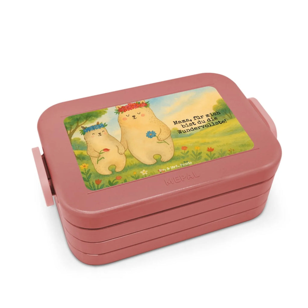 MEPAL Bentobox Bären mit Blumenkranz Design Lunchbox, Brotdose, Bentobox, Familie, Vatertag, Muttertag, Bruder, Schwester, Mama, Papa, Oma, Opa, beste Mutter, Lieblingsmensch, Kind, Mutti, Geschenk Mama. Muttertag, Bär, Family, weltbeste Mama, Mami, Lieblingsmama, Bären, Töchter, Kinder, Tochter, Vorbild, Mutter
