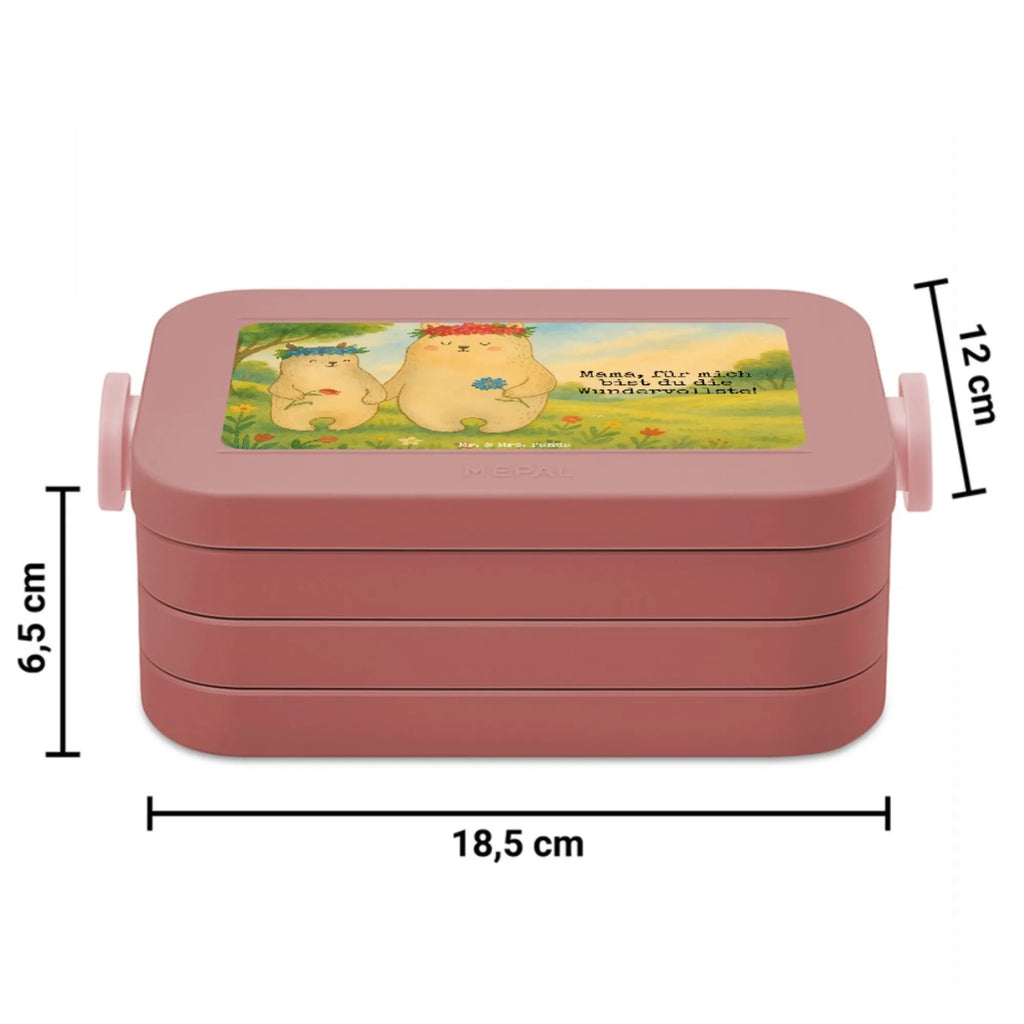 MEPAL Bentobox Bären mit Blumenkranz Design Lunchbox, Brotdose, Bentobox, Familie, Vatertag, Muttertag, Bruder, Schwester, Mama, Papa, Oma, Opa, beste Mutter, Lieblingsmensch, Kind, Mutti, Geschenk Mama. Muttertag, Bär, Family, weltbeste Mama, Mami, Lieblingsmama, Bären, Töchter, Kinder, Tochter, Vorbild, Mutter