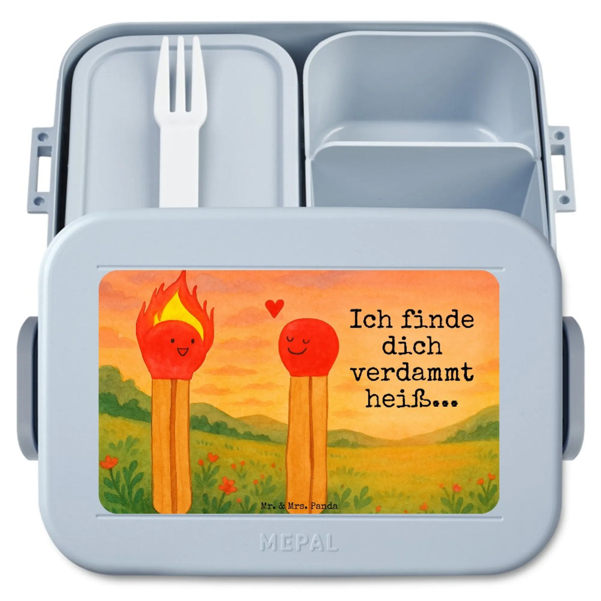 MEPAL Bentobox Streichhölzer Design Lebensmittelbehälter, Vesperbox, Meal Prep Box, Jausenbox, Bento-Brotdose, Snackdose, Bento Box, Lunchbox, Snackbox, Frischhaltedose, Essensbehälter, Bentobox, Essensbox, Freundin, Freund, Liebe, Liebesgeschenk, Jahrestag, Verlobung, Partner, Ehemann, Ehefrau, Heiraten, Heiratsantrag, Hocheitstag, Streichhölzer