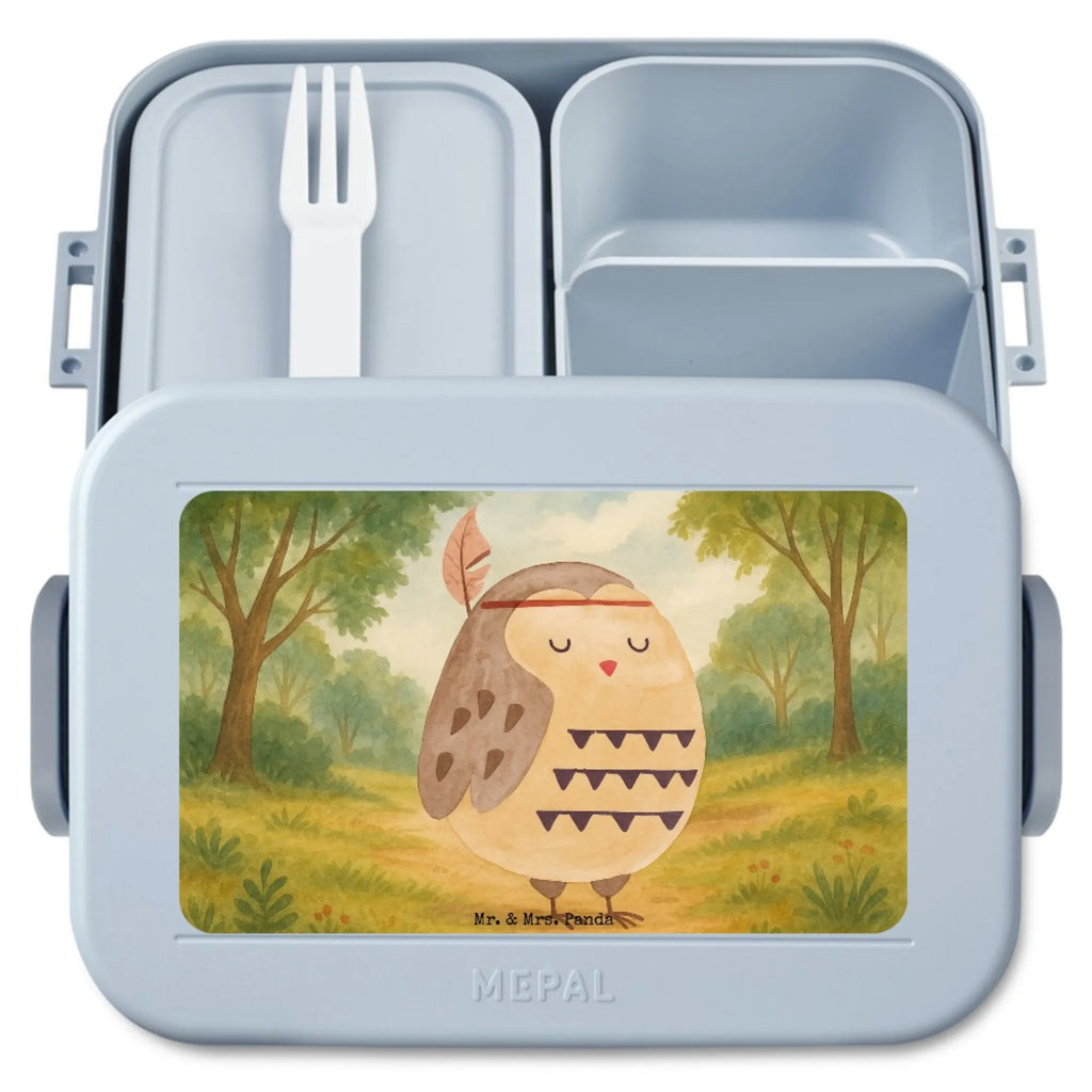 MEPAL Bentobox Eule Federschmuck Design Bentobox, Lunchbox, Brotdose, Eule, Reisespruch, Das Leben ist ein Abenteuer, Owl, Eule Deko, Dekoration, Federschmuck