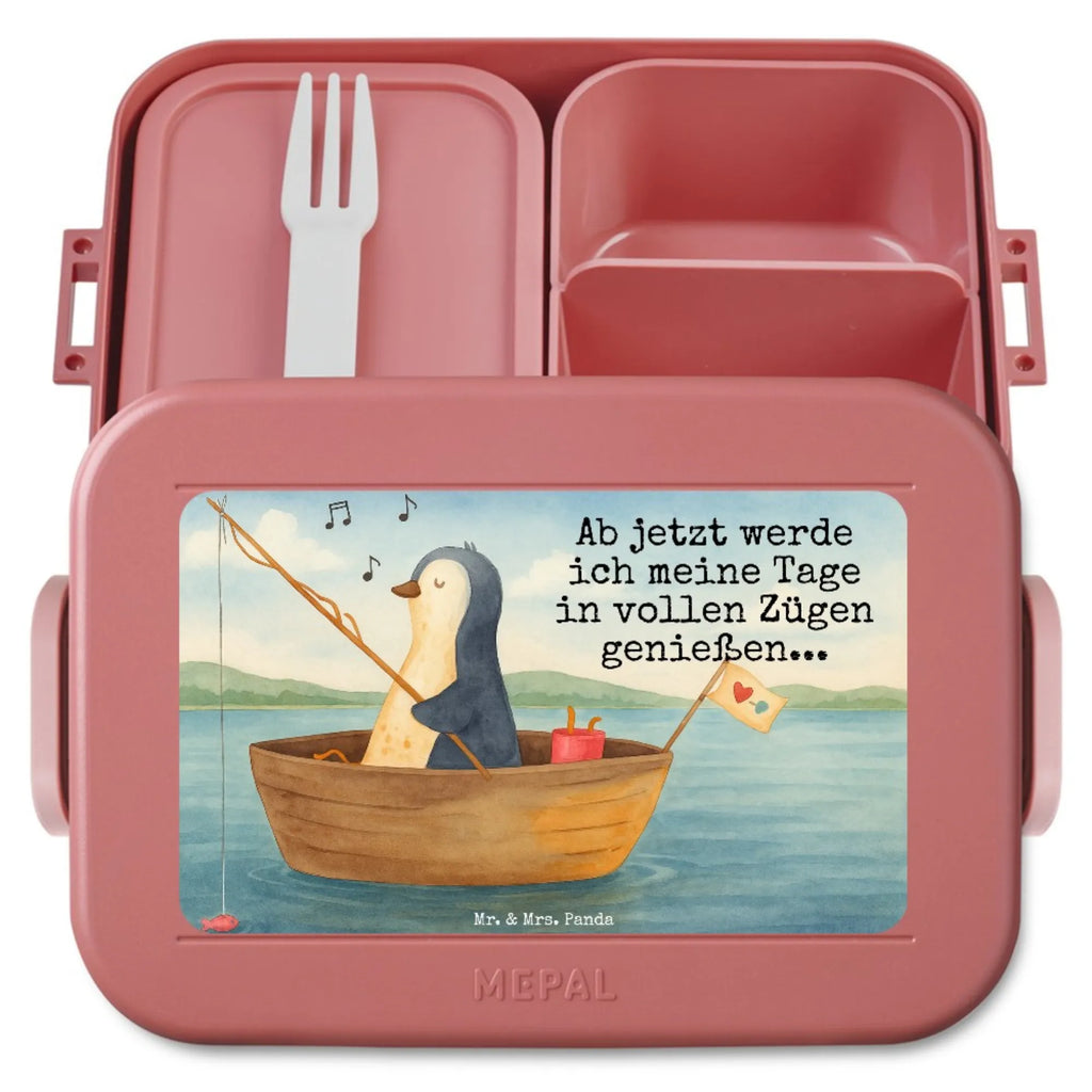 MEPAL Bentobox Pinguin Angelboot Design Bentobox, Brotdose, Lunchbox, Pinguin, Angeln, genießen, Geschenkidee Liebeskummer, Neustart, Boot, Scheidung, Motivation, Neuanfang, Pinguine, Lebenslust, Angelboot, Trennung, Leben