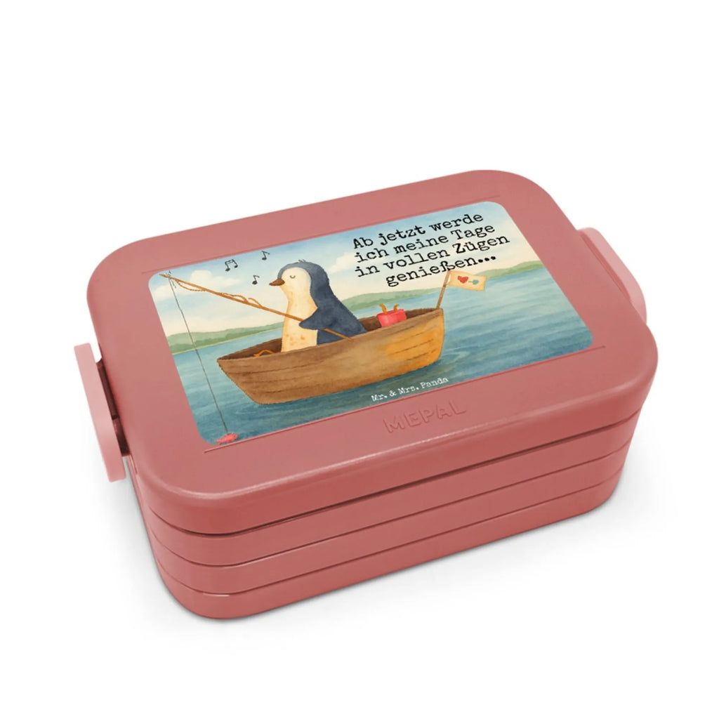 MEPAL Bentobox Pinguin Angelboot Design Bentobox, Brotdose, Lunchbox, Pinguin, Angeln, genießen, Geschenkidee Liebeskummer, Neustart, Boot, Scheidung, Motivation, Neuanfang, Pinguine, Lebenslust, Angelboot, Trennung, Leben