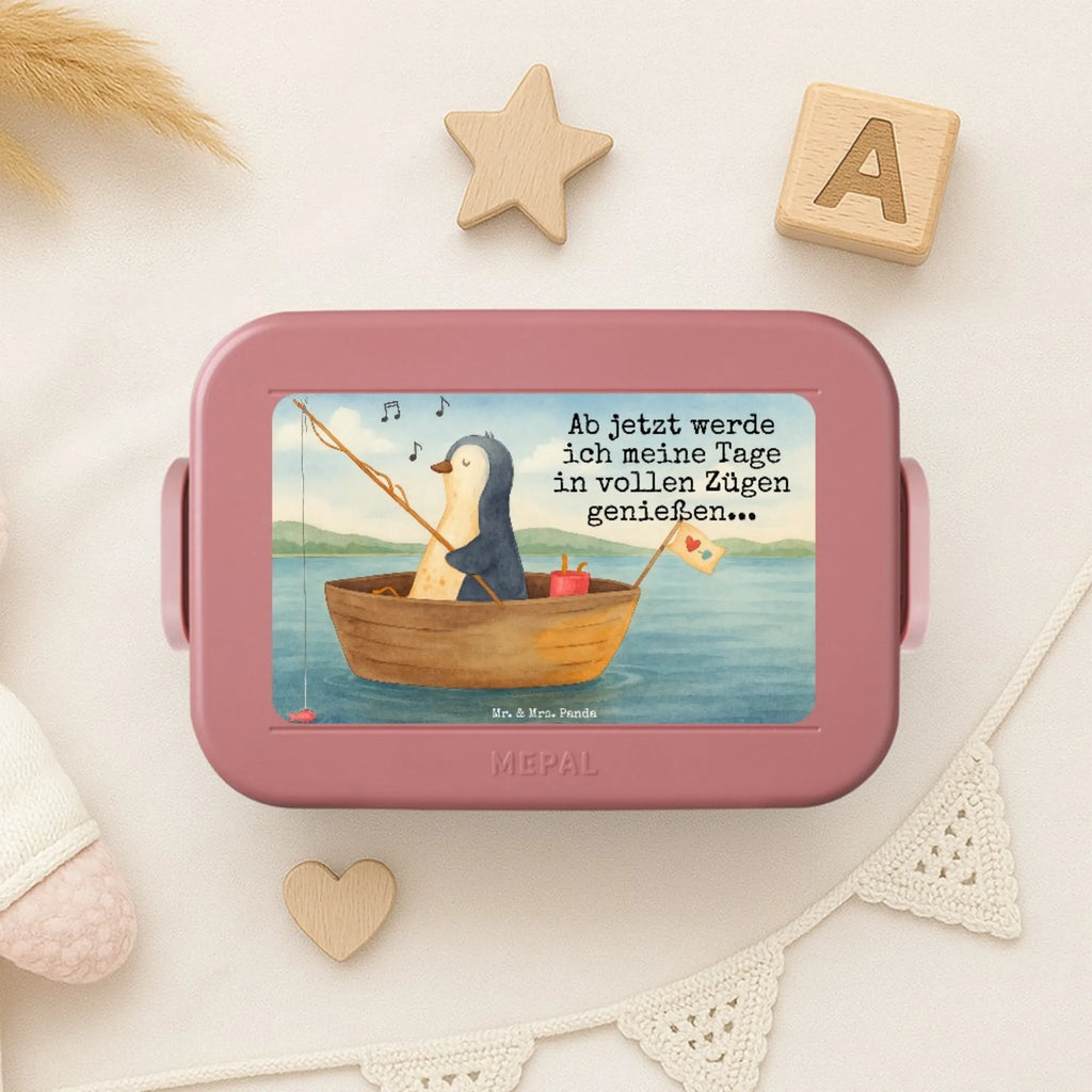 MEPAL Bentobox Pinguin Angelboot Design Bentobox, Brotdose, Lunchbox, Pinguin, Angeln, genießen, Geschenkidee Liebeskummer, Neustart, Boot, Scheidung, Motivation, Neuanfang, Pinguine, Lebenslust, Angelboot, Trennung, Leben