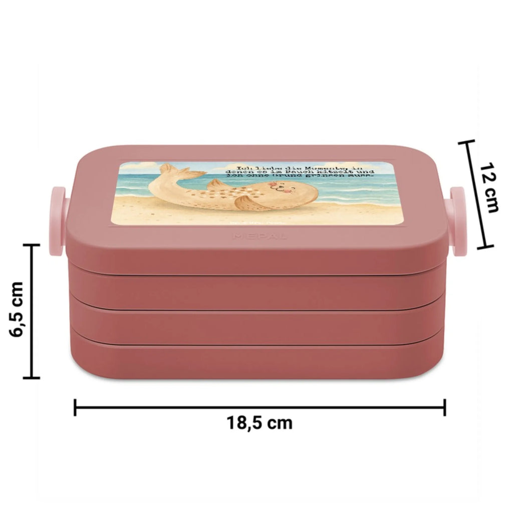 MEPAL Bentobox Robbe Liegen Design Lunchbox, Bentobox, Brotdose, Tiermotive, Gute Laune, lustige Sprüche, Tiere, Robben, Ostsee, Strand, Meerestier, Seehund, Freude, Lachen, Robbe, Nordsee