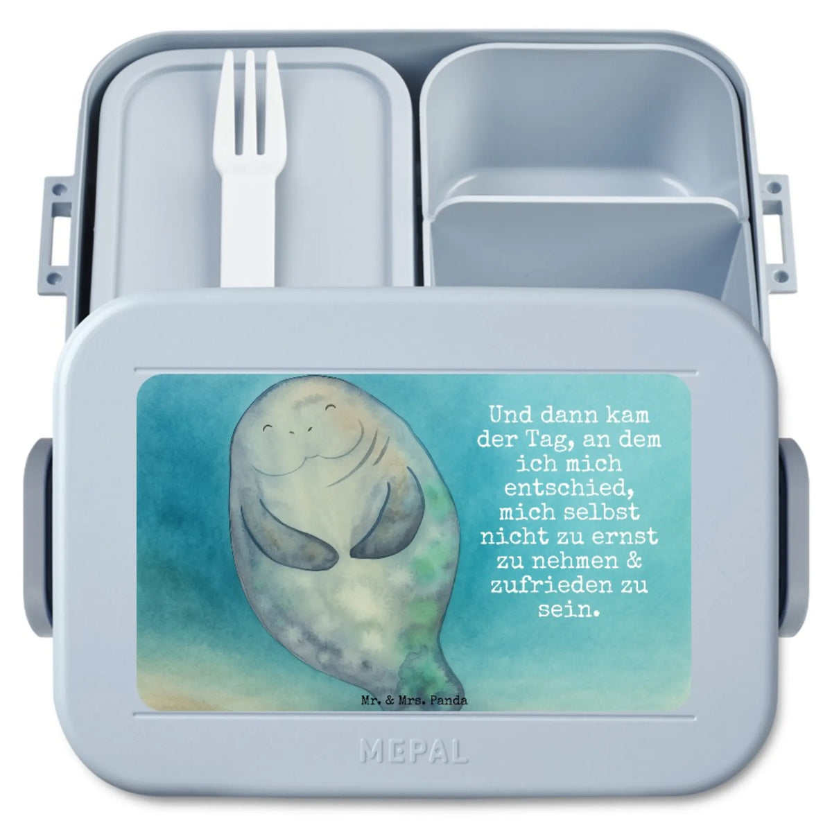 MEPAL Bentobox Seekuh Happy Design Lunchbox, Bentobox, Snackbox, Lebensmittelbehälter, Snackdose, Vesperbox, Essensbehälter, Bento Box, Bento-Brotdose, Essensbox, Frischhaltedose, Meal Prep Box, Jausenbox, Urlaub, Meerestiere, Meer, Freundin, Neuanfang, Achtsamkeit, Seekühe, Zufrieden, Selbstliebe, Neustart, Liebeskummer, Seekuh, Respekt