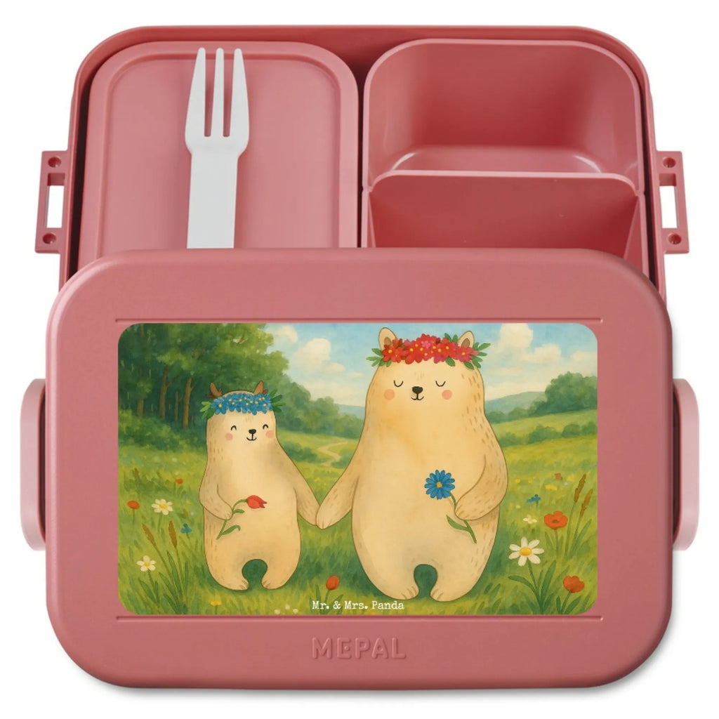 MEPAL Bentobox Bären mit Blumenkranz Design Lunchbox, Brotdose, Bentobox, Familie, Vatertag, Muttertag, Bruder, Schwester, Mama, Papa, Oma, Opa, beste Mutter, Lieblingsmensch, Kind, Mutti, Geschenk Mama. Muttertag, Bär, Family, weltbeste Mama, Mami, Lieblingsmama, Bären, Töchter, Kinder, Tochter, Vorbild, Mutter