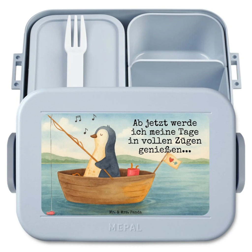 MEPAL Bentobox Pinguin Angelboot Design Bentobox, Brotdose, Lunchbox, Pinguin, Angeln, genießen, Geschenkidee Liebeskummer, Neustart, Boot, Scheidung, Motivation, Neuanfang, Pinguine, Lebenslust, Angelboot, Trennung, Leben