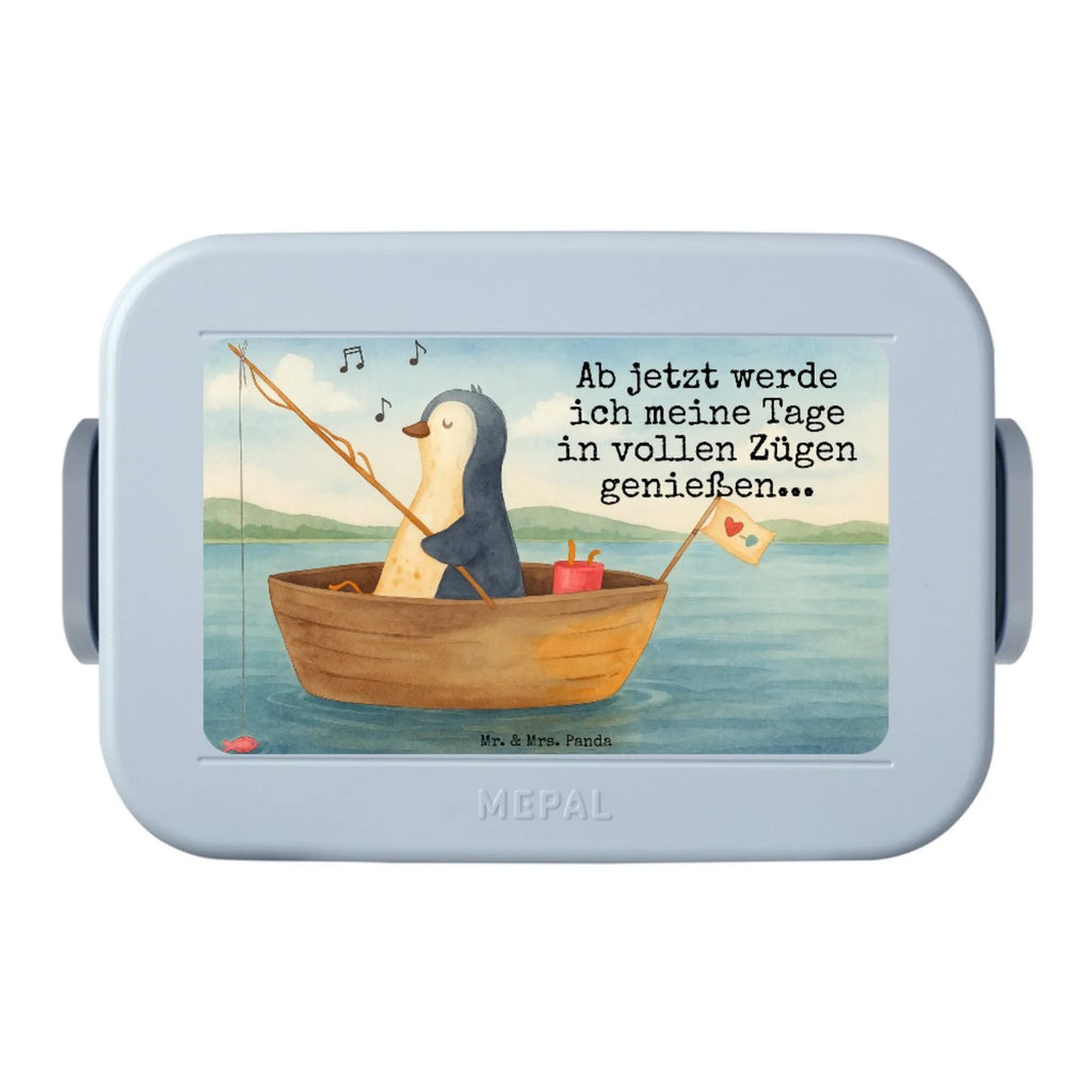 MEPAL Bentobox Pinguin Angelboot Design Bentobox, Brotdose, Lunchbox, Pinguin, Angeln, genießen, Geschenkidee Liebeskummer, Neustart, Boot, Scheidung, Motivation, Neuanfang, Pinguine, Lebenslust, Angelboot, Trennung, Leben